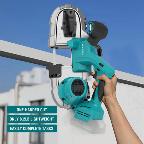 Cordless Bandsaw 20V Brushless Portable With 2.5 Inch Cutting Capacity 6 Speeds For Metal And Wood cutting metal pipe