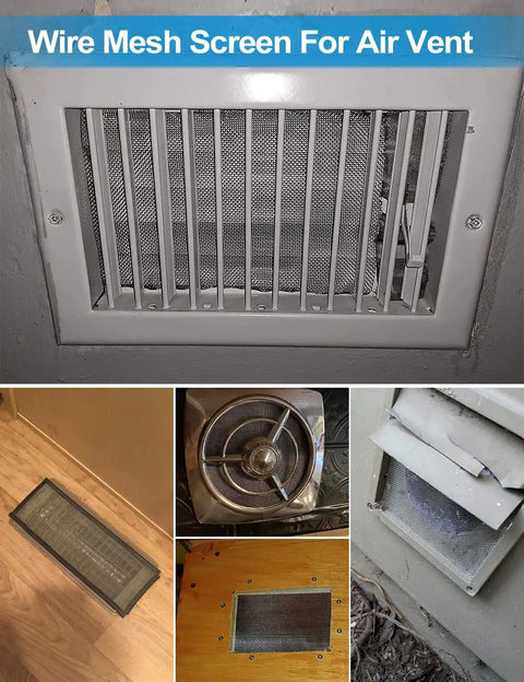 Five Pack Stainless Steel Wire Mesh Screen 13.4 X 9.5 In For Air Vents Easy Cut 1mm Holes 20 Mesh 304 Stainless Steel Cut To Fit