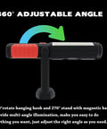 Side view of Magnetic Mechanic Flashlight With Hook Foldable Underhood Light showing adjustable angle and magnetic base.