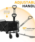 Heavy Duty Collapsible Wagon Cart with Adjustable Handle, 220-Lb Capacity, Lightweight Portable Utility Cart for Outdoor Hauls