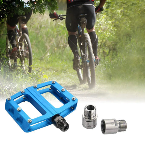 Bike Pedal Extenders 20mm Spacers For 9 16 Inch Threaded Pedals Fit MTB BMX Road SPD Anti Rust Chrome Moly Steel With Knee Protection