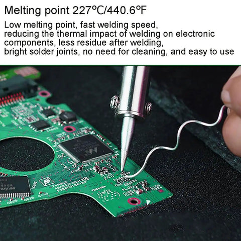 Lead Free Solder Wire With Tin Ninety Nine Point Three Percent And Copper Zero Point Seven Percent Rosin Core Flux used on PCB