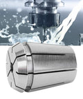Legit Heavy Duty CNC Milling Tool Chuck Featuring 6.3mm Precision Collet And Automatic Release Quick Change Socket, close-up of steel collet.