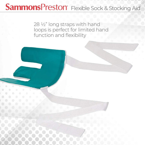 Flexible Sock And Stocking Donning Aid With Terry Cloth Exterior For Easy Dressing For Seniors And Disabled, One Hand Donning Tool To Slide Socks Or Stockings On Smoothly, Not For Compression Stockings