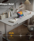 Dual Motor Standing Desk Frame With Cable Management Tray And Headphone Hook in home office setting, Whisper Quiet operation