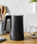 Enfinigy Cool Touch 1 Liter Electric Kettle Cordless Tea Kettle For Hot Water Black Compact On Kitchen Counter