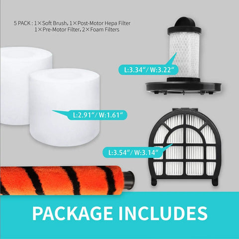 Must Have Replacement Filter And Brush Roll Kit For Lift Away DuoClean Vacuum Cleaner LZ600 Series Includes 1 Post Motor Filter