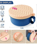 Ramen Cooker Microwave Bowl 48 Oz Ramen Noodle Bowl For Dorm Rooms And Apartments BPA Free Pink Must Have For Busy Students Ideal College Kitchen Essential with size and features shown