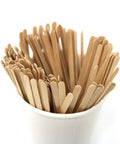 1000-Count Birch Wood Coffee Stirrers, Biodegradable Disposable Stir Sticks With Round Ends, Eco Friendly BPA Free Swizzle Sticks in cup