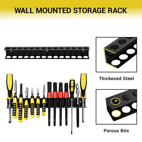 Heavy Duty Wall Mount Screwdrivers And Pliers Organizer Rack For Garage Workshop And Tool Chest Built From Rugged Steel Construction Space Saving Tool Holder For Full Size Screwdrivers And Pliers