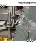 Comparison of rust-free stainless steel square bend U bolts on the left and rusted alternative on the right highlighting durability.