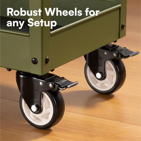 Heavy Duty Caster Wheels With Brakes For Carts And Furniture, 4 Pack Black Casters With Double Ball Bearing Swivel Heads