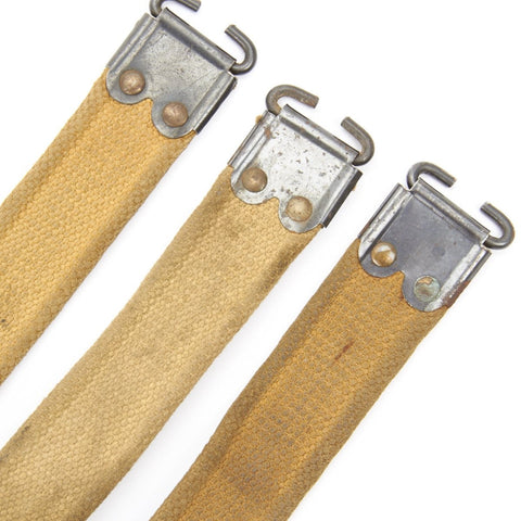 WWII British Enfield Web Khaki Sling With Steel Fittings Authentic Dated Military Gear For SMLE Rifles Vintage War Era Sling