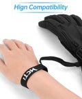 Slender Ski Glove Wrist Straps With Metal Clasp attached to wrist and ski glove, showcasing slim design for mountaineering, set of 4