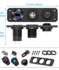 All In One Marine Power Panel With USB PD3 And Dual QC3 Ports 150W Lighter Socket Voltmeter Waterproof Toggle Switch Aluminum DIY Kit