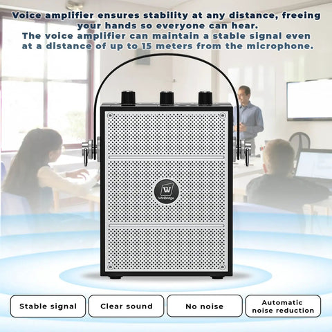 40W Bluetooth Voice Amplifier Megaphone With Wireless Microphone Headset Portable PA System For Classrooms And Events