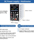 2 In 1 Power Supply And Multimeter With 0 To 60V And 0 To 10A Range Variable DC Output 2.8 Inch LED Display USB Interface With SCPI Support