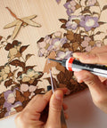 Ukiyoe Art Kit Dragonfly And Bellflower Inspired By Hokusai Made In Japan Includes Sliced Wood Cedar Cypress Ironwood Amur