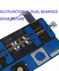 Aluminum Alloy Motherboard Repair Fixture Adjustable Multifunctional PCB Fixing Holder with blue clamps and toothed bearing