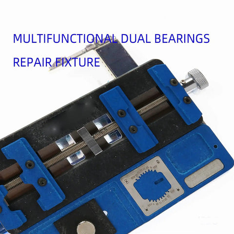 Aluminum Alloy Motherboard Repair Fixture Adjustable Multifunctional PCB Fixing Holder with blue clamps and toothed bearing