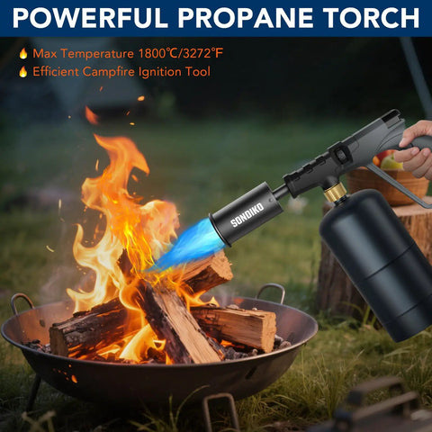 Powerful Propane Cooking Torch Gun For Sous Vide, Charcoal Starter And Steak Searing, ideal for outdoor BBQ and grilling