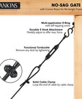 Anti Sag Gate Kit For Wooden Fence Black Stainless Steel Cable Wire Rope Repair Kit With 7x7 Construction shown in use
