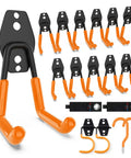 Heavy Duty Garage Storage Hooks Set Of 18 With Extra Weld Point For Strong Tool Organization PVC Coated Orange