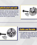 513253 Front And Rear Wheel Bearing And Hub Assembly Compatible With Audi A3 Q3 TT Quattro and VW Jetta Passat Golf GTI Beetle Tiguan CC Eos Rabbit With 5 Lug Bolts And ABS, with assembly and bolts