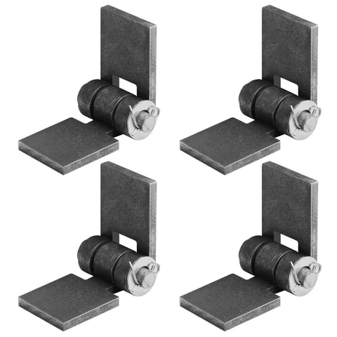 Beefy 4 Pack Heavy Duty Weld-On Steel Butt Hinge 4-1/2 In By 1-5/8 In, 7/32 In Thick, 280 Degree Swing, Low Carbon Steel With Natural Finish