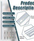 2 Pack Heavy Duty Vertical Garage Door Track Replacement Rails For 7 Foot Tall Doors Left And Right Side Tracks Galvanized Steel Hardware 2 Inch Roller Compatible Includes Brackets Silver Finish, product specifications and components displayed
