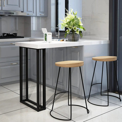 Rock Solid Heavy Duty Steel Table Legs For Dining Desk And Coffee Table Built Damn Tough with black steel, supporting a white countertop.