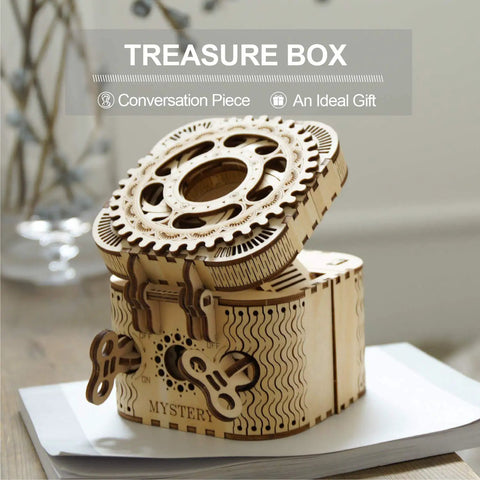 3D Wooden Puzzle Password Box Kit For Adults And Teens With A Hidden Combination Lock Mechanism Laser Cut Wood No Glue Required Clear Instructions Mind Bender Gift For Christmas Or Birthday, open treasure box