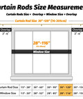 Curtain rods size measurement chart for Gold Curtain Rods For Windows 66 To 120 Inches, 1 Inch Adjustable, Heavy Duty Wall Mount