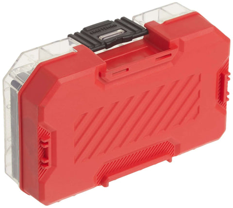 Craftsman red plastic drill bit and screwdriver set case with clear ends