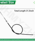 Front Tine Tiller Cable For 20908 And 20970 Models Replacement 3108A 20827 M5 End M8 Mount Kit showing length of 31.5 inches