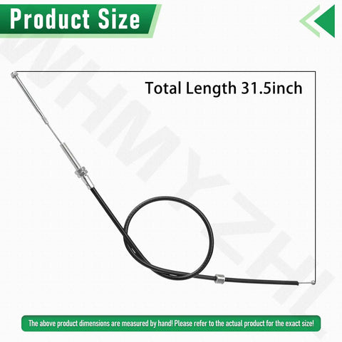 Front Tine Tiller Cable For 20908 And 20970 Models Replacement 3108A 20827 M5 End M8 Mount Kit showing length of 31.5 inches