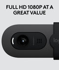 Top view of Straight Up Full HD 1080P Business Webcam With Intelligent Auto Light Tuning For Razor Sharp Virtual Meetings.
