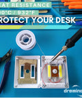 Pro Grade Large Soldering Mat 55x35cm Magnetic Silicone Work Surface with tools and soldering iron in use on heat resistant area