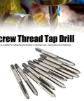 M5 Tap Drill Straight Flute Carbon Steel Manual Heavy Duty Tool For Thread Cutting In Metalworking And Automotive DIY Industrial Grade Hand Tool For Metric Threads Wood Plastic Aluminum, set of 10 taps