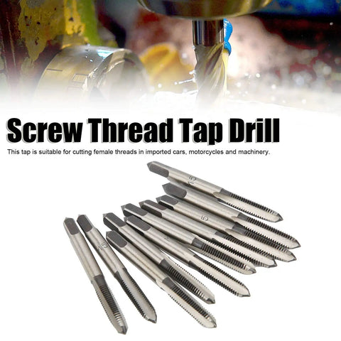M5 Tap Drill Straight Flute Carbon Steel Manual Heavy Duty Tool For Thread Cutting In Metalworking And Automotive DIY Industrial Grade Hand Tool For Metric Threads Wood Plastic Aluminum, set of 10 taps