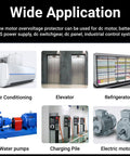 Various applications for Voltage Monitoring Relay For Single Phase Systems with Adjustable Over Voltage and Under Voltage Protection.