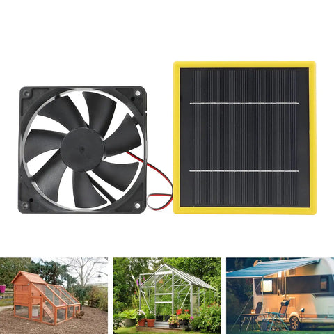 Grab And Go Portable Solar Panel Fan Kit For Chicken Coops And Greenhouses, Lightweight 5W 12V ABS Monocrystalline Cooling Ventilation Fan With Bracket, Easy Backpackable Setup For Outdoor Sheds, Pets And Window Exhaust
