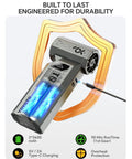 Powerful Cordless Air Duster With LED Display And Brushless Motor 150000 RPM 4 Gear Turbo Blower showing battery and charging port
