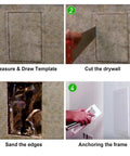 Installation steps for Rock Solid Hinged Access Panel 14x29 Inch wall and ceiling door for drywall plumbing repair.