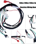 Complete ATV Wiring Harness Kit With Beefed Up CDI Ignition Coil Solenoid Relay Spark Plug Set For Chinese 4 Stroke Quad