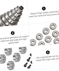 Router Bit Ball Bearings Kit With Top Mounting Bearings, Screws And Wrench For DIY Woodworking Repair, instructions shown