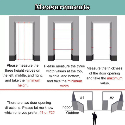 Top Notch Paintable Drywall Access Panel measurements instructions for height, width, and door opening directions.