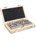 Dead Accurate Pro Grade Metric Gauge Block Set With Straight Shooting Steel Rulers And Router Table Setup Bars For Knockout Woodworking Precision Including Heavy Duty Storage Case 32 Pcs in wooden case.