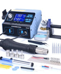 All In One Desoldering And Rework Station With Soldering Iron And Hot Air Large LCD Display One Button Air And Hot Air Switch