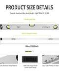 LYIYEYAN 24-Inch Magnetic Torpedo Spirit Level with 3 vials, aluminum alloy body, and magnetic feature for accurate measuring